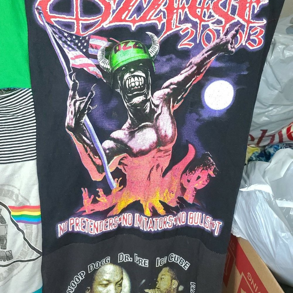 Concert Bands T Shirt 80s 90s Collection VTG T's Quilt Starter Pieces 83" x 66"